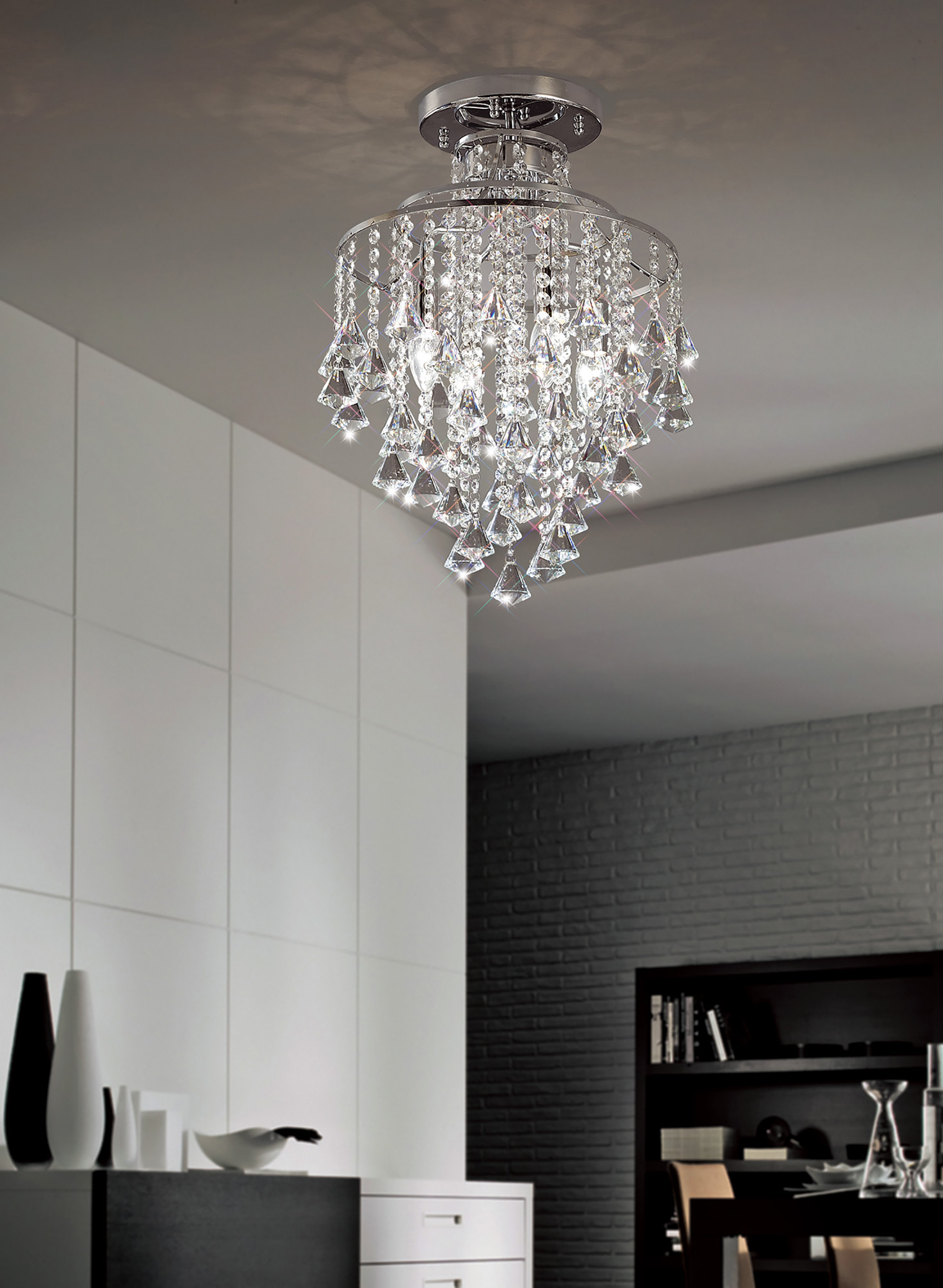 Inina Polished Chrome Crystal Ceiling Lights Diyas Modern Crystal Ceiling Lights Inina Polished Chrome Crystal Ceiling Lights Diyas Modern Crystal Ceiling Lights